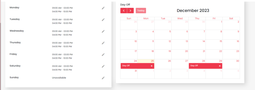 Bookings management software schedule